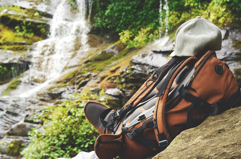 hiking backpack with many features