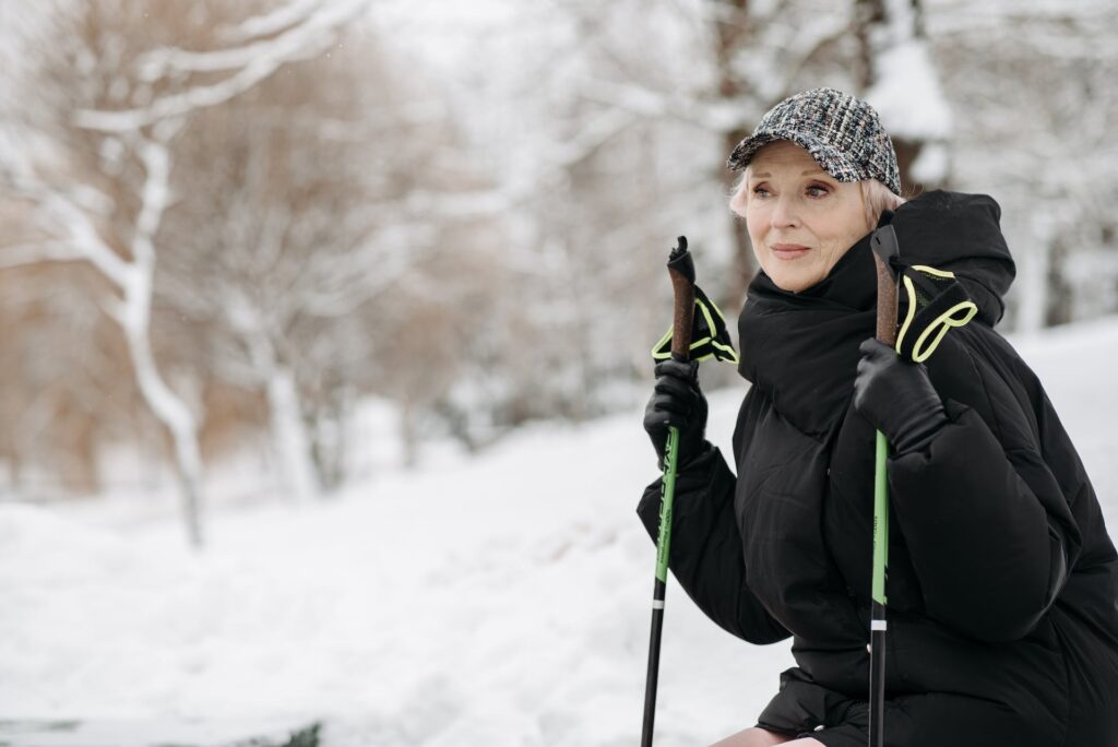 lady with Hiking poles