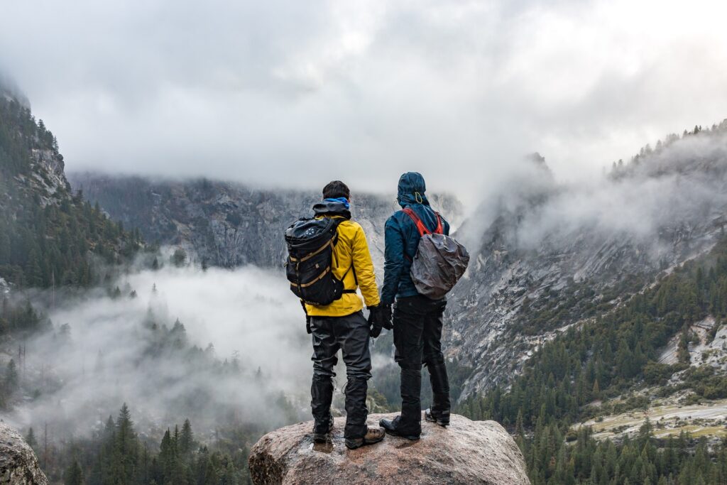 two mans in hiking pants